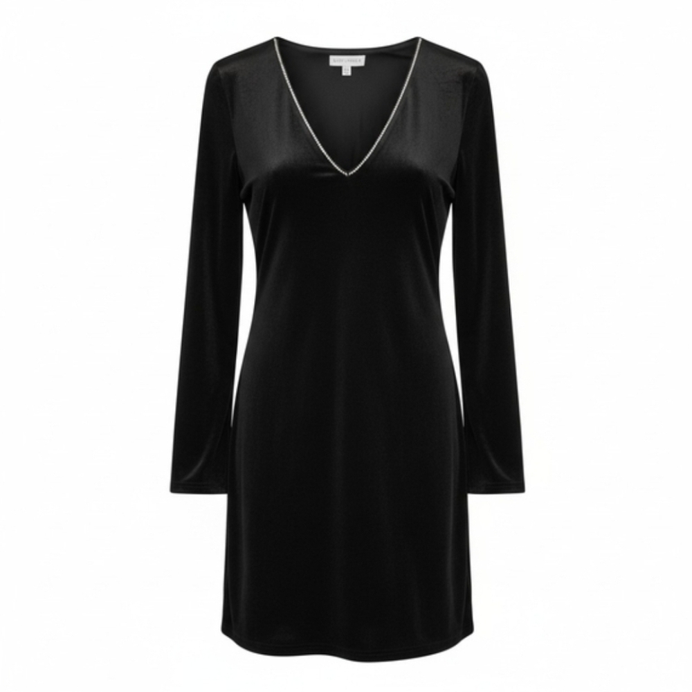 Lucy Paris Velvet Mini Dress in Black with Rhinestones Womens Size XL NWT